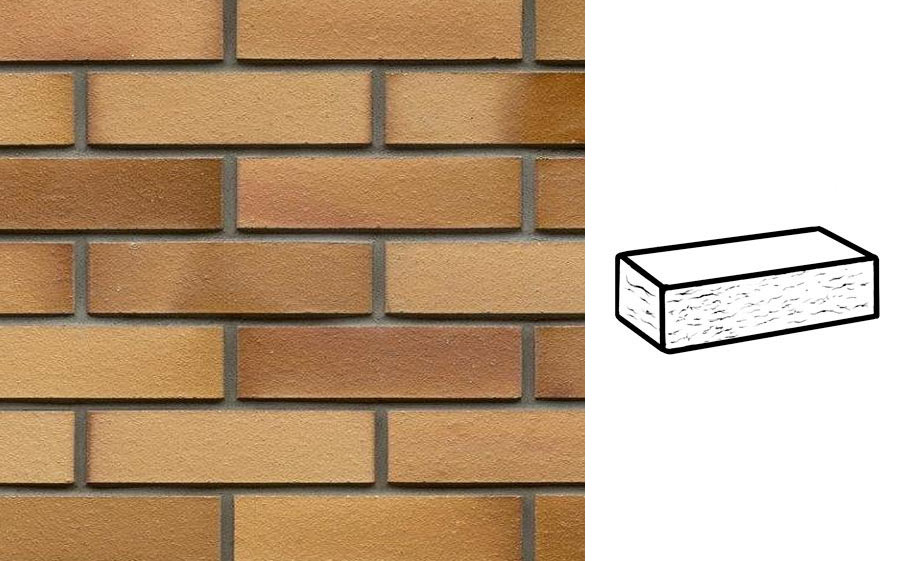 Кирпич клинкерный Muhr 06EG Hellbraun-bunt Edelglanz рустик, 290*90*71 мм