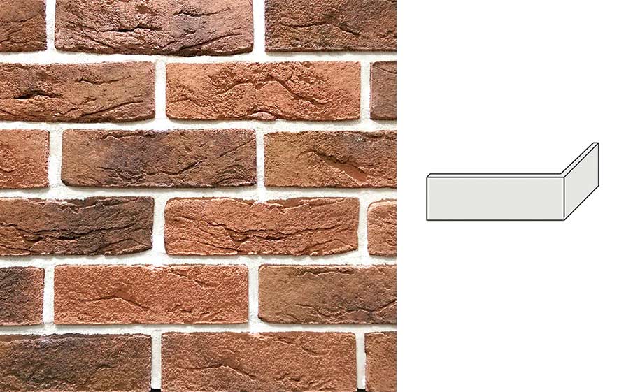 Угловой декоративный кирпич Redstone Dover brick DB-63/U 227*100*71 мм