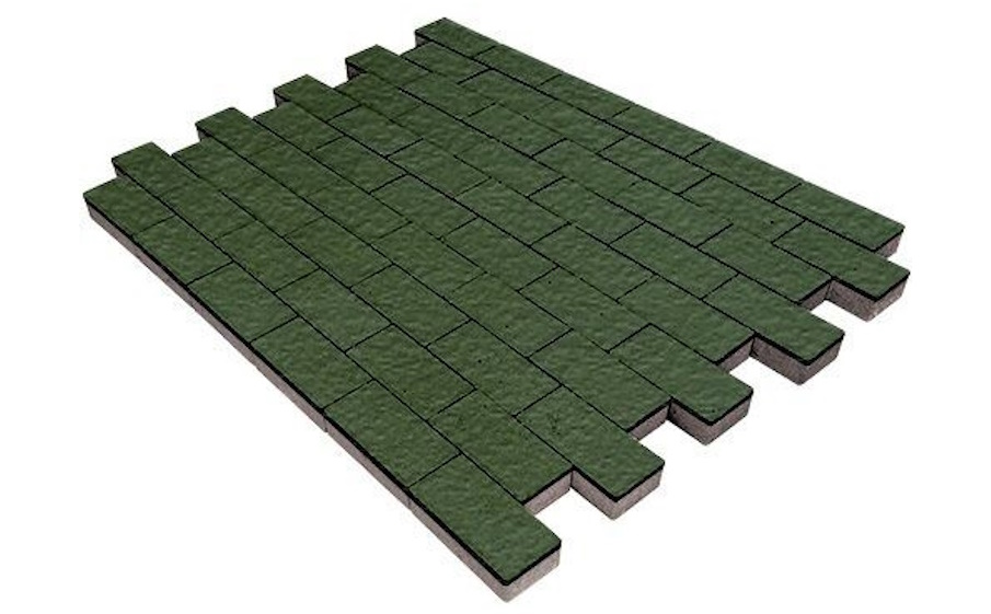 Плитка тротуарная SteinRus Прямоугольник В.6.П.8, Old-age, оливковый, 200*100*80 мм