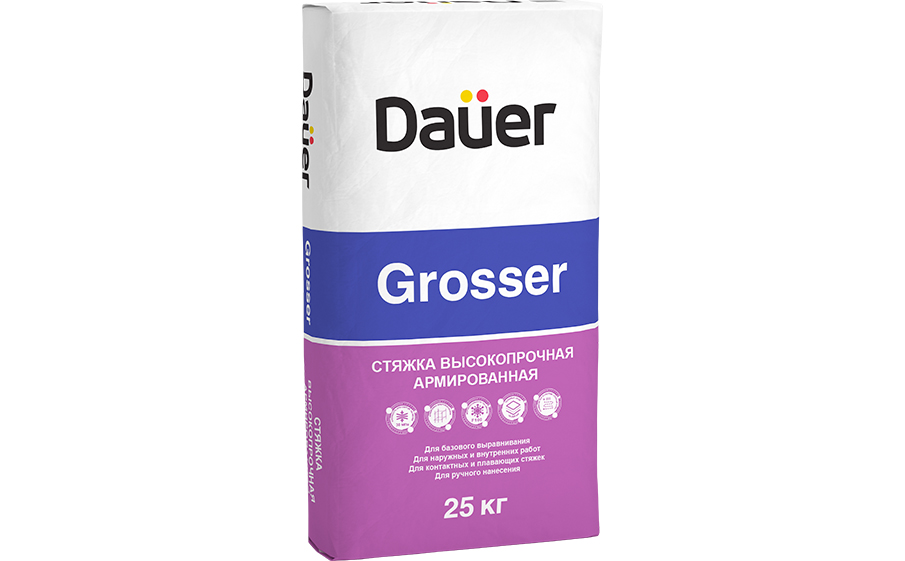 Ровнитель (стяжка) для пола высокопрочный Dauer GROSSER, 25 кг