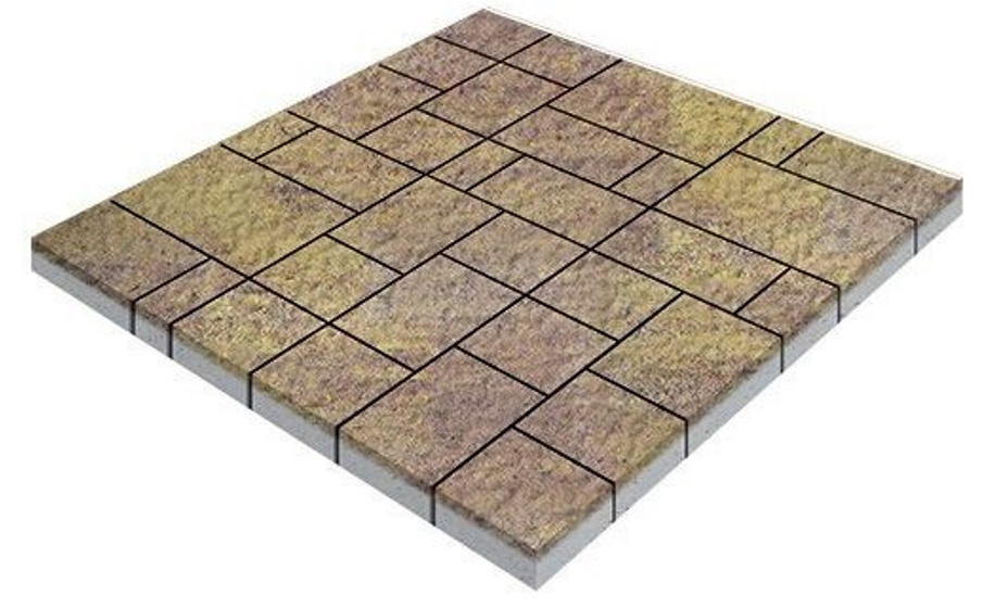 Плитка тротуарная SteinRus Инсбрук Альпен А.7.Псм.4, Old-age, ColorMix Тахель, толщина 40 мм