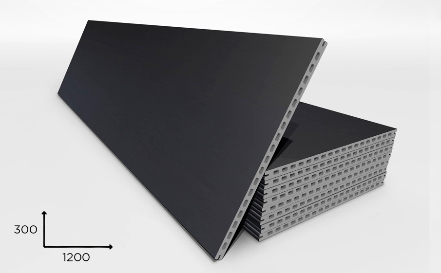 Керамогранитная плита Faveker GA20 для НФС, Negro, 1200*300*20 мм