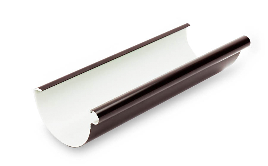 Желоб водосточный Galeco для системы PVC D 130/100 мм, RAL 8019, 4 м