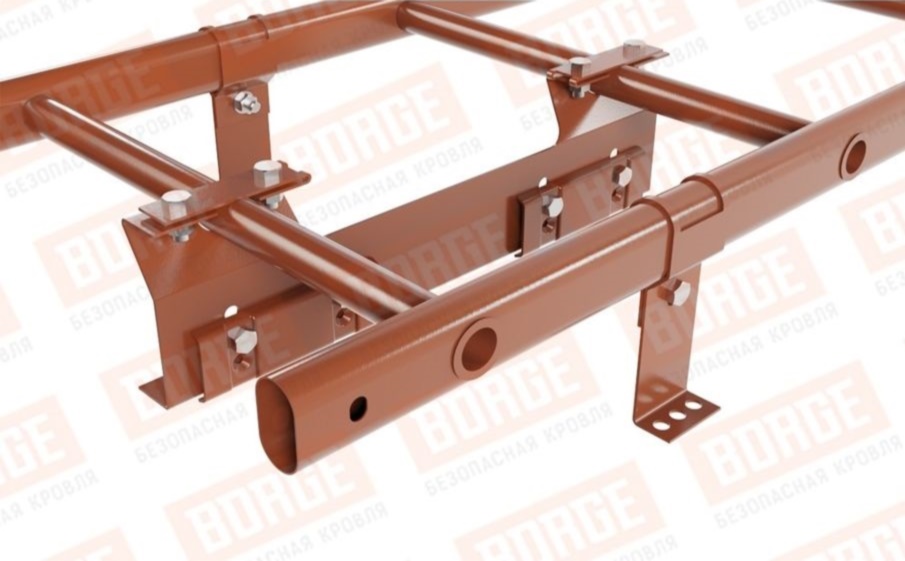 Лестница кровельная Borge для фальцевой кровли оцинкованная RAL 8004, 1,8 м
