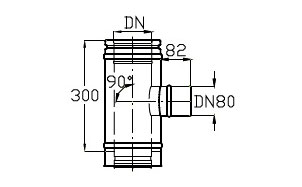 Тройник для дымохода Schiedel ICS 25 SW 80 90 град., D 150/200 мм