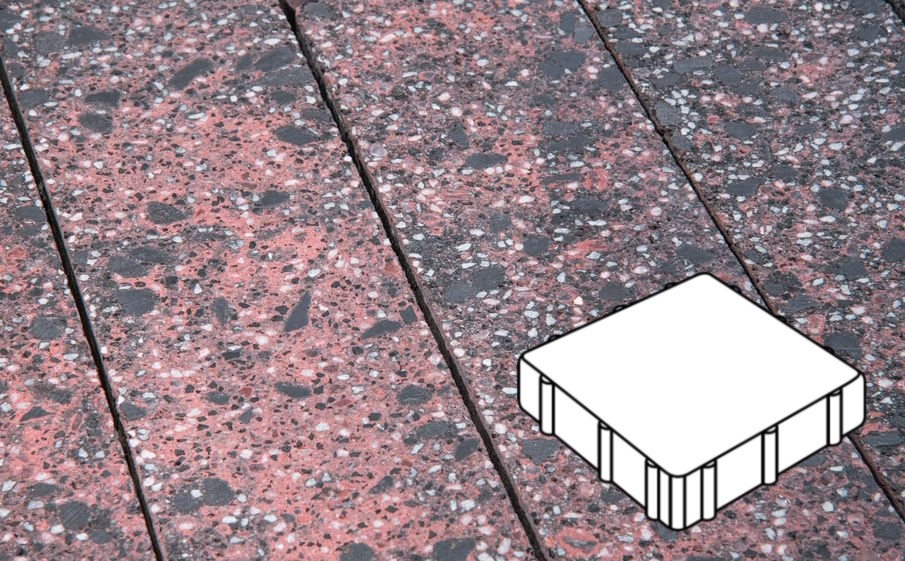Плитка тротуарная Готика, Granite FINO, Квадрат В.3.К.8, Дымовский, 300*300*80 мм