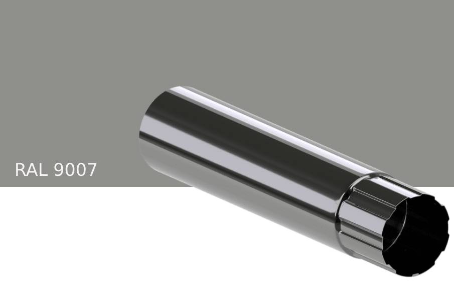 Труба водосточная KROP STAL для системы D 150/100 мм, RAL 9007, 3 м