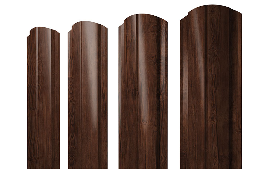 Штакетник Полукруглый Slim фигурный 0,45 Print Elite Cherry Wood TwinColor