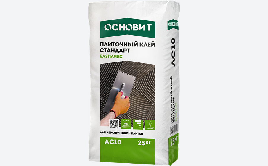 Плиточный клей Основит Стандарт Базпликс АС10, 25 кг