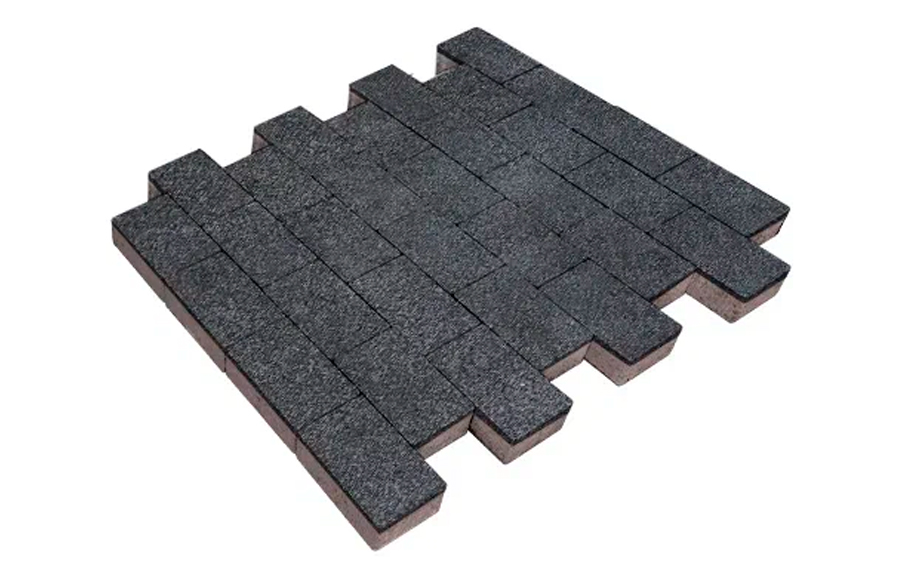 Плитка тротуарная SteinRus Бельпассо Медио Б.10(Б).П.8, Backwash, Неро, 225*150*80 мм