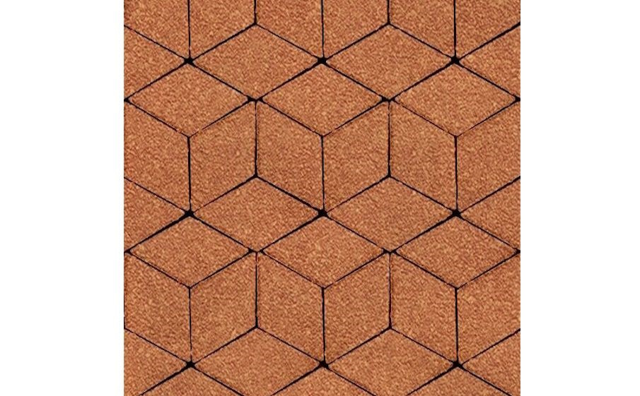 Плитка тротуарная SteinRus Полярная звезда Б.5.Ф.8, Native, оранжевый, 250*150*60 мм