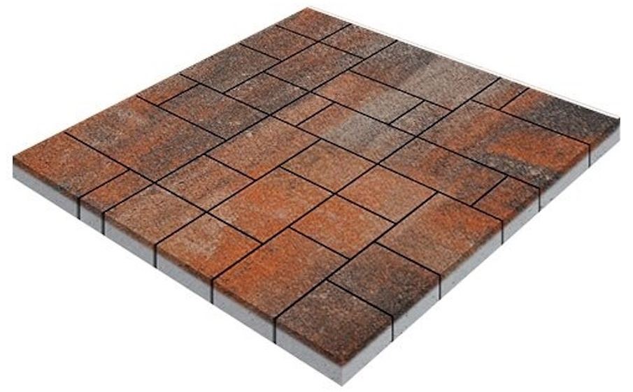 Плитка тротуарная SteinRus, Инсбрук Альпен Б.7.Псм.6, Native, ColorMix Рей, толщина 60 мм