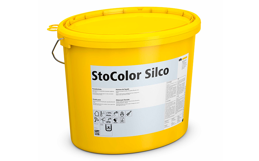 Фасадная матовая силиконовая краска StoColor Silco weiss, белая, 15 л