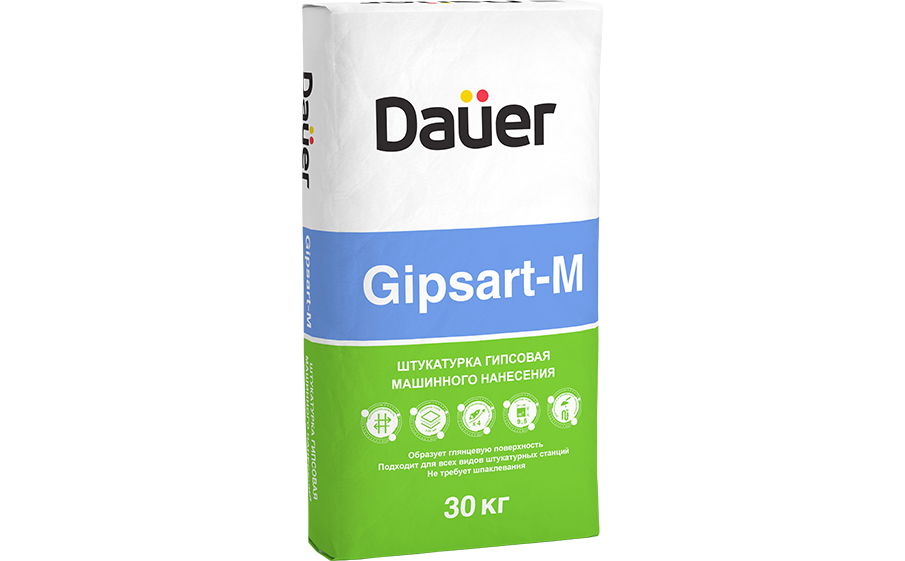Штукатурка гипсовая машинного нанесения Dauer GIPSART-M, серая, 30 кг