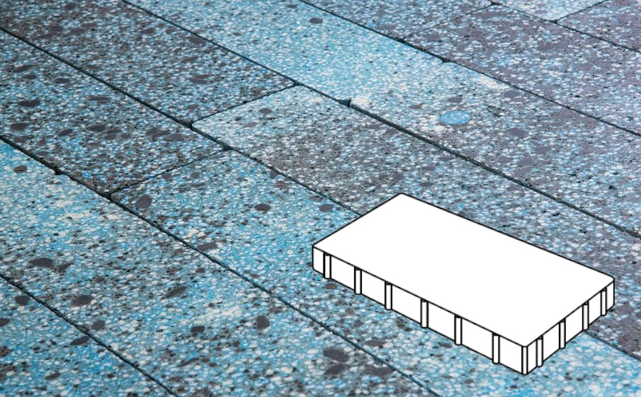 Плитка тротуарная Готика, Granite FINO, Плита Б.6.П.8, Азул Бахия, 400*200*80 мм