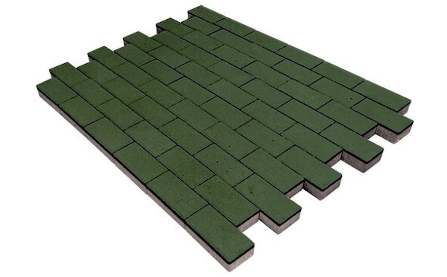 Плитка тротуарная SteinRus Прямоугольник В.6.П.8, гладкая, оливковый, 200*100*80 мм