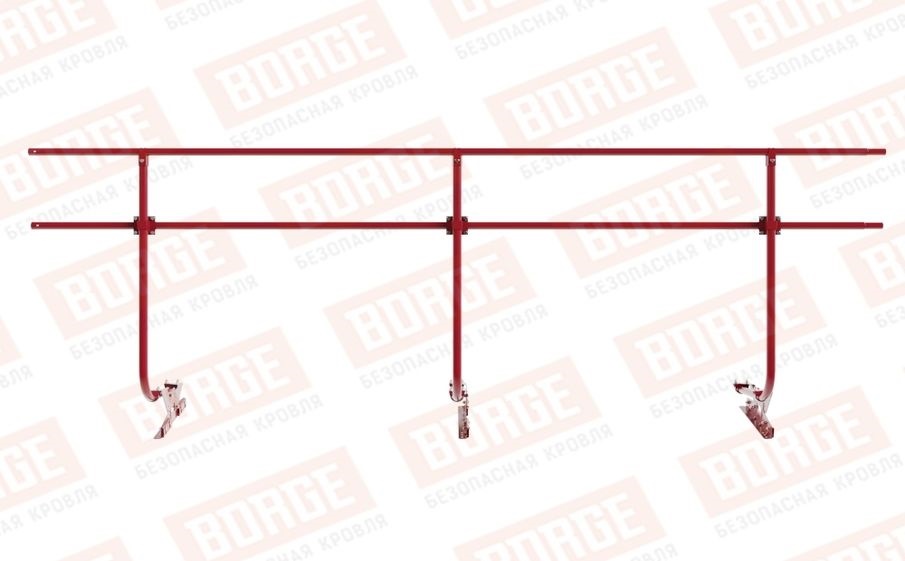 Кровельное ограждение Borge для фальцевой кровли оцинкованное RAL 3003, 300*120 см