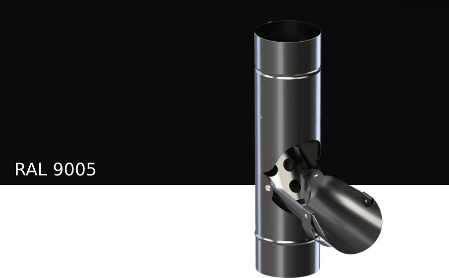 Водосборник KROP STAL с откидной крышкой для системы D 150/100 мм, RAL 9005