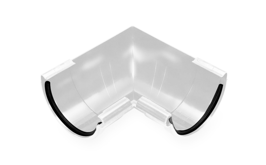Внутренний угол Galeco 135 градусов для системы PVC D 130/100 мм, RAL 9010