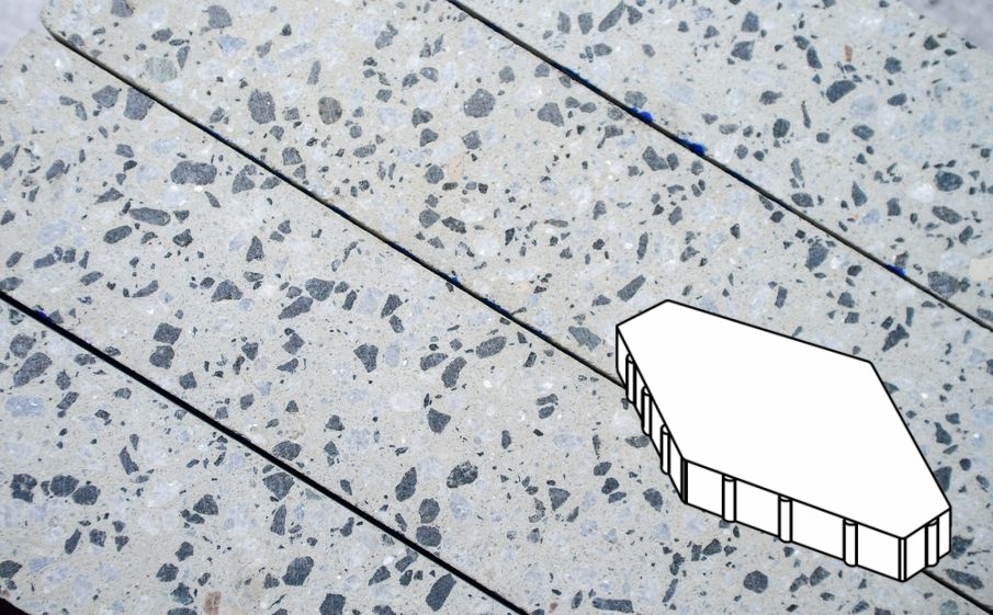 Плитка тротуарная Готика, Granite FINO, Зарядье Б.6.Ш.10 без фаски, Грис Парга, 600*400*100 мм