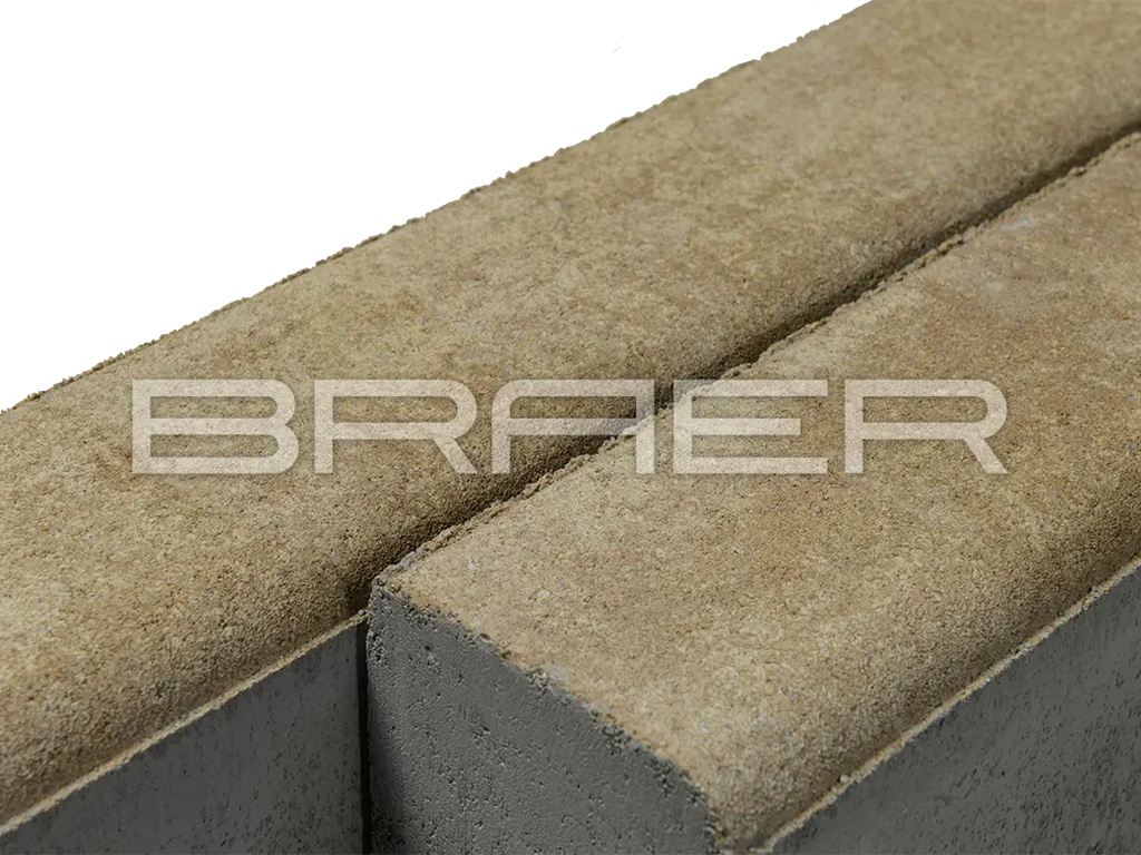 Тротуарный бордюр BRAER БР 100.20.8 Color Mix Миндаль, 1000*80*200 мм