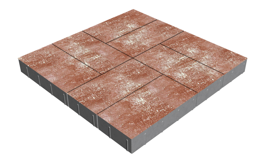 Плитка тротуарная SteinRus Грас Б.4.П.8, гладкая, Порто, 400*200*80 мм