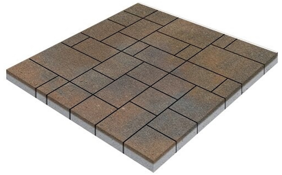 Плитка тротуарная SteinRus Инсбрук Альпен Б.7.Псм.6 Native, ColorMix Штайнрус, толщина 60 мм