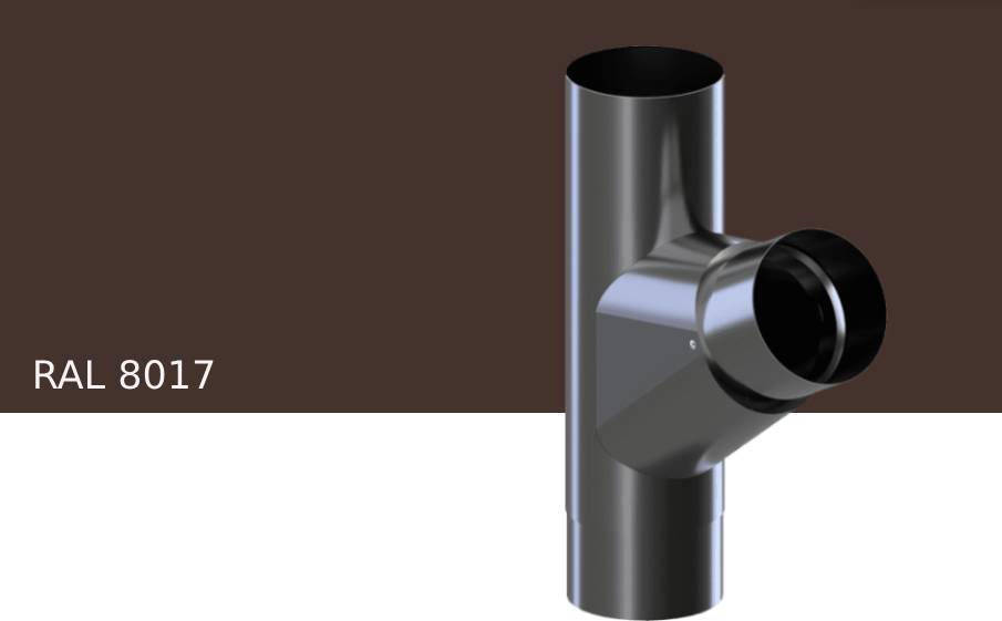 Тройник 60 градусов KROP STAL для системы D 150/100 мм, RAL 8017