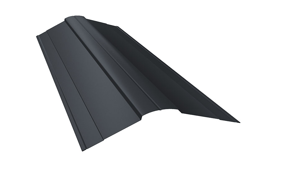 Планка конька фигурного 100*100 мм Grand Line Rooftop Бархат RAL 7024, 3 м