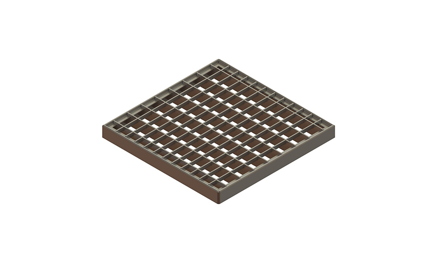 Решетка водоприемная Standartpark Basic оцинкованная сталь, ячеистая, 280*280*26 мм