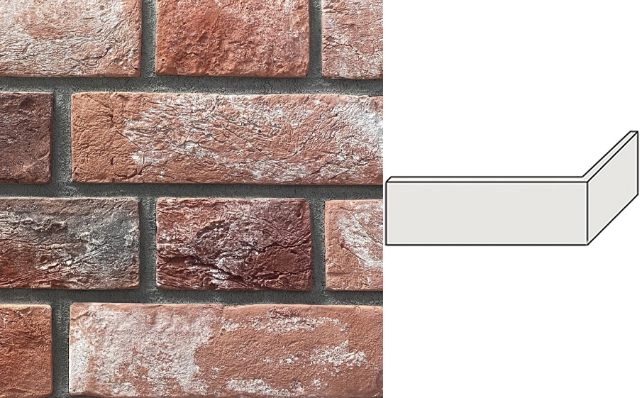 Угловой декоративный кирпич Redstone Кронштадт KR-66-0/U, 230*105*66 мм