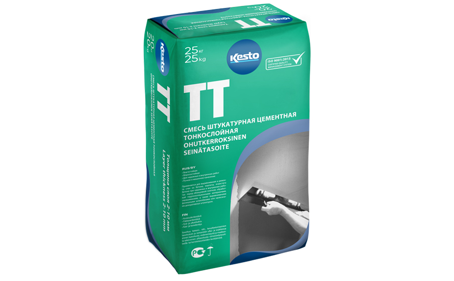Смесь штукатурная Kesto TT цементная тонкослойная, 25 кг