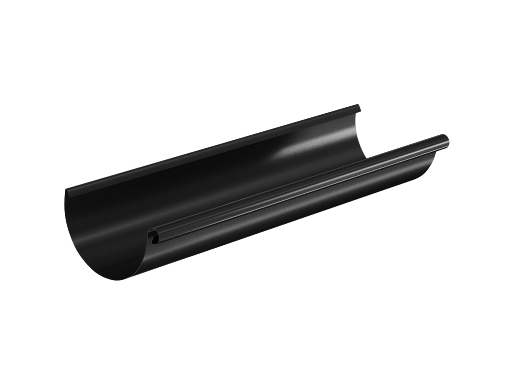 Желоб водосточный Aquasystem PE dRain RAL 9005 для системы D 125/90 мм, 3 м