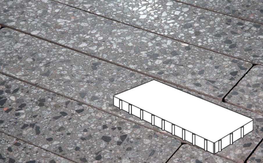 Плитка тротуарная Готика, Granite FINO, Плита Б.9.П.8, Галенит, 900*300*80 мм