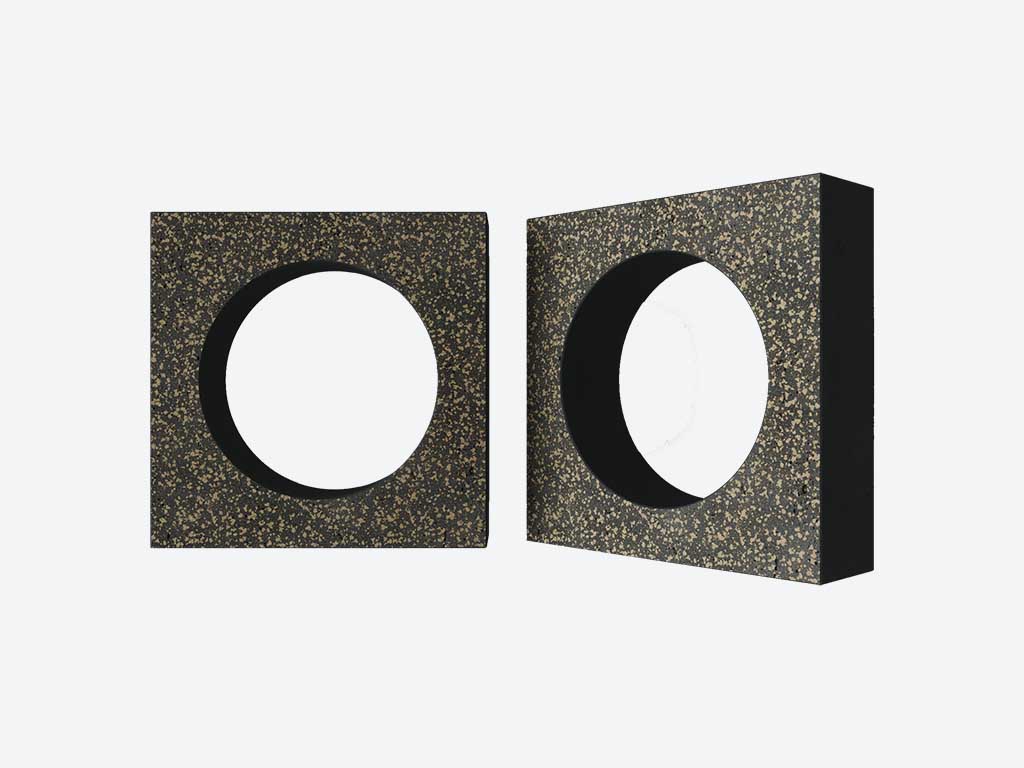 Декоративный бриз-блок Mesterra Кобого / Cobogo 0102, черный LUX, 250*250*50 мм