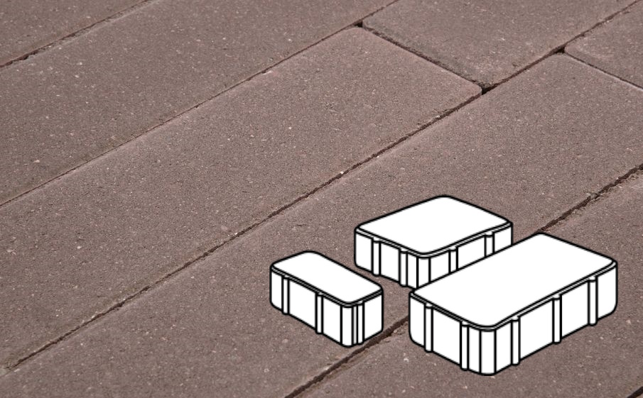 Плитка тротуарная Готика Profi, Новый Город Б.2.Псм.6, коричневый, частичный прокрас, с/ц, толщина 60 мм, комплект 3 шт
