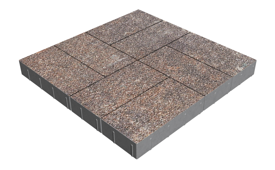 Плитка тротуарная SteinRus Грас Б.4.П.8, Antico, Сепия, 400*200*80 мм