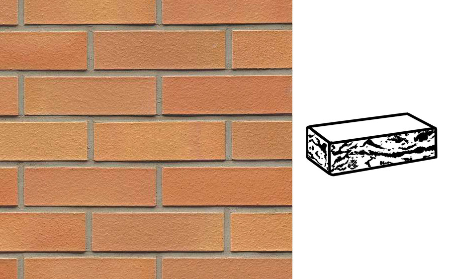 Кирпич клинкерный облицовочный 7-щелевой Muhr 08 Lachsrot готик, 250*120*65 мм