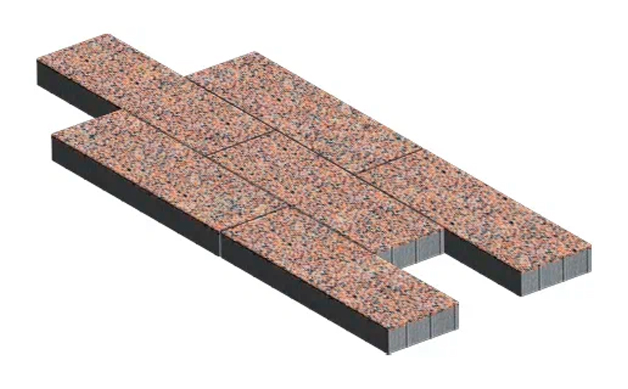 Плитка тротуарная SteinRus, Аликанте Б.2.П.8, Backwash, Яшма, 900*300*120 мм