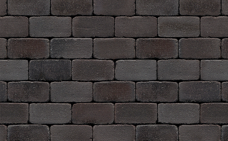 Клинкерная брусчатка Westerwaelder Klinker PK815SG Schwarz-bunt Edelglanz gerumpelt, 200*100*52 мм