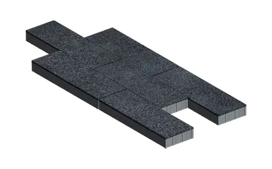 Плитка тротуарная SteinRus, Аликанте Б.2.П.8, Backwash, Неро, 900*300*120 мм
