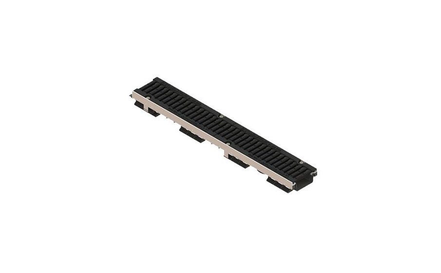 Лоток Standartpark PolyMax Drive DN100 с чугунной щелевой решеткой, класс D