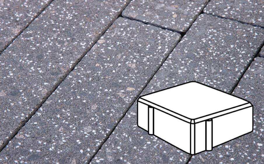 Плитка тротуарная Готика, Granite FINERRO, Квадрат В.1.К.10/Г.1.К.10, Ильменит, 100*100*100 мм