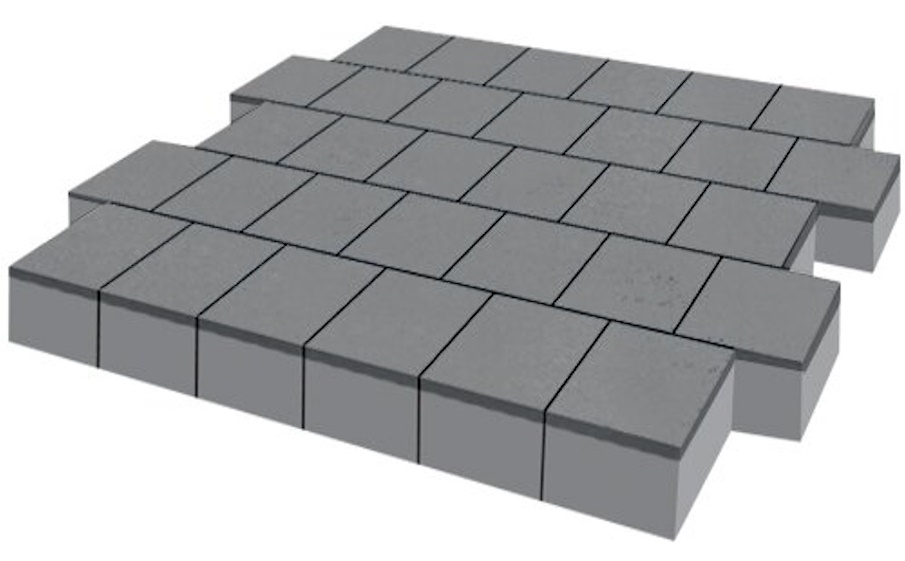Плитка тротуарная SteinRus Армор В.2.К.8, гладкая, серый, 100*100*80 мм
