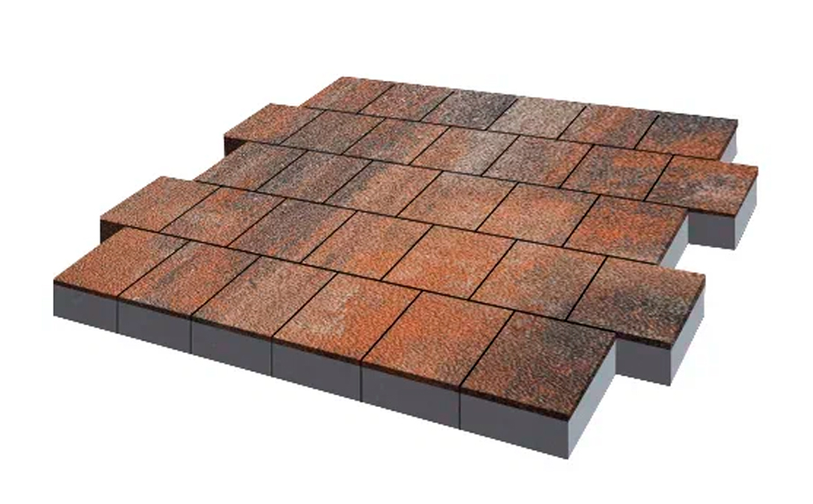 Плитка тротуарная SteinRus, Валенсия Б.3.К.8, Native, ColorMix Рей, 300*300*80 мм