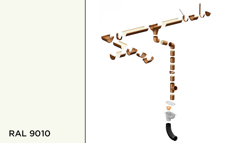 Водосточная система Galeco PVC 110/80 мм, RAL 9010
