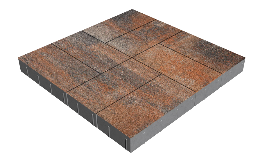 Плитка тротуарная SteinRus Грас Б.4.П.8, Native, Рей, 400*200*80 мм