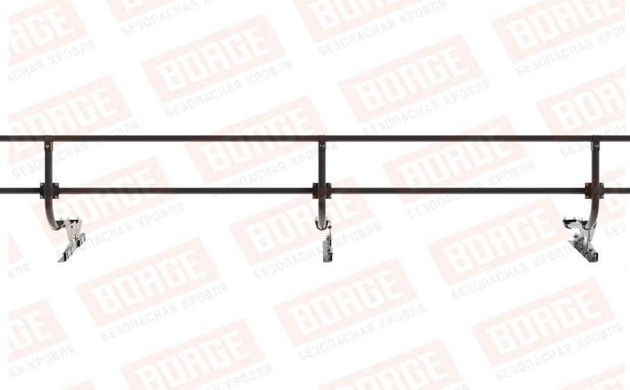 Кровельное ограждение Borge для фальцевой кровли оцинкованное RAL 8019, 300*60 см