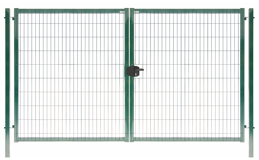 Распашные ворота Grand Line Medium New Lock, RAL 6005, 2030*3500 мм