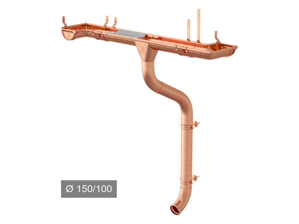 Водосточная система Aquasystem 150/100 мм медь